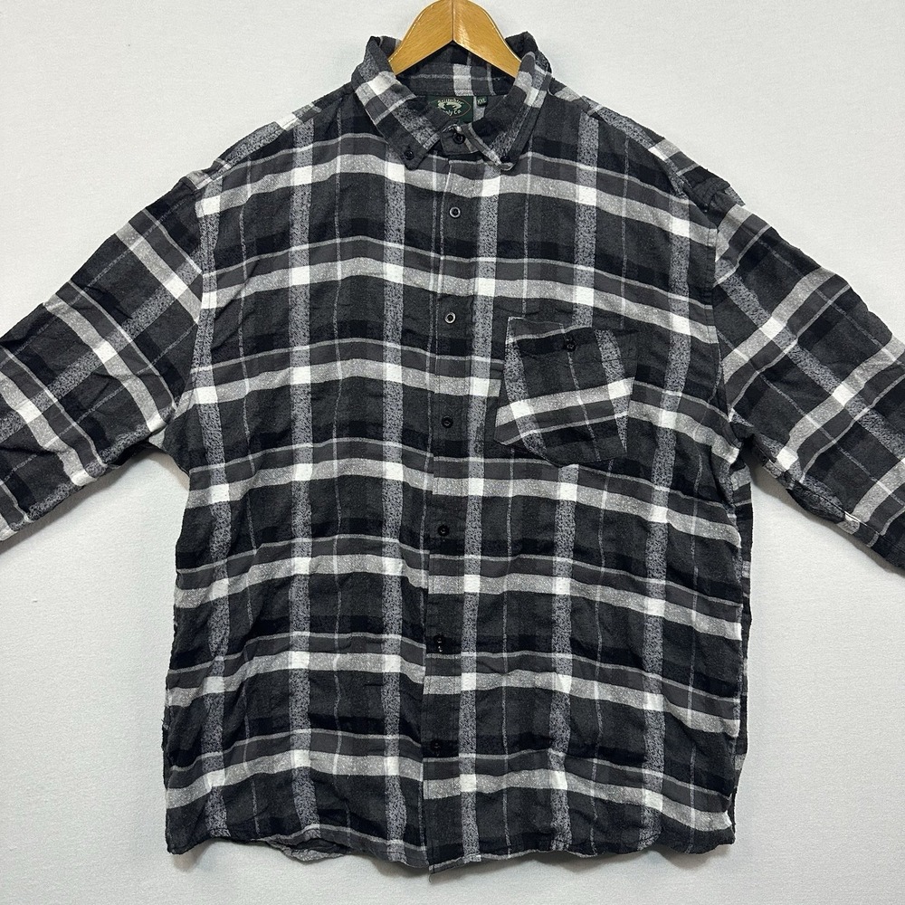 Stillwater Supply Company XXL Mens Long Sleeve Button Down Black Plaid Shirt